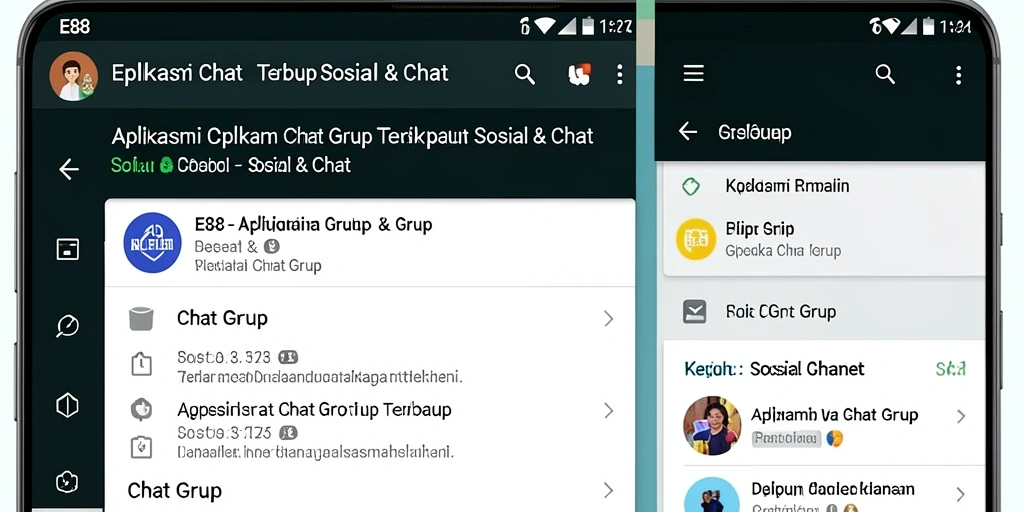 Tampilan antarmuka E88 yang menarik untuk Chat Grup.