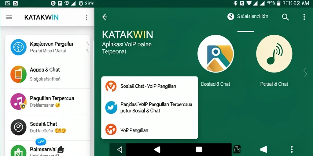 Tampilan antarmuka KATAKWIN untuk panggilan VoIP yang intuitif.