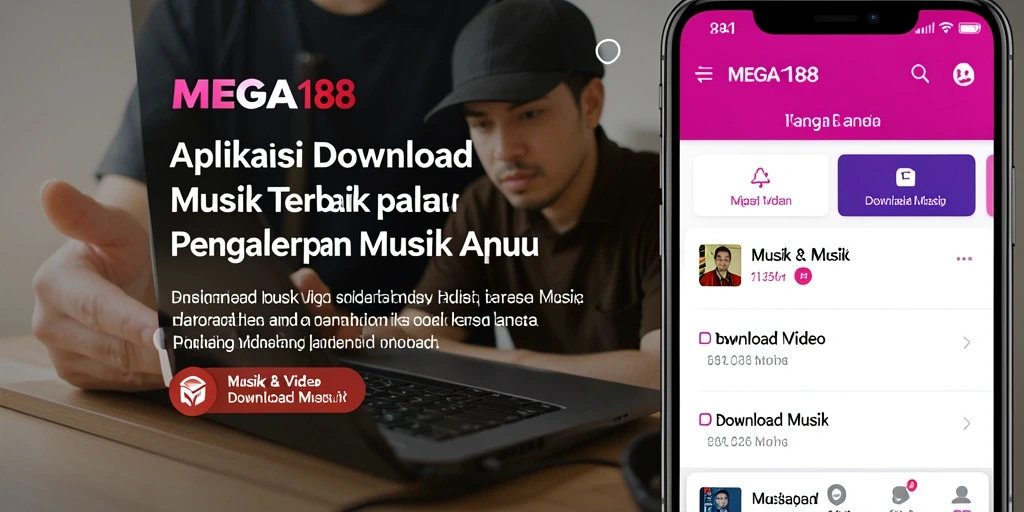 Antarmuka MEGA188 yang sederhana dan mudah digunakan untuk Download Musik.