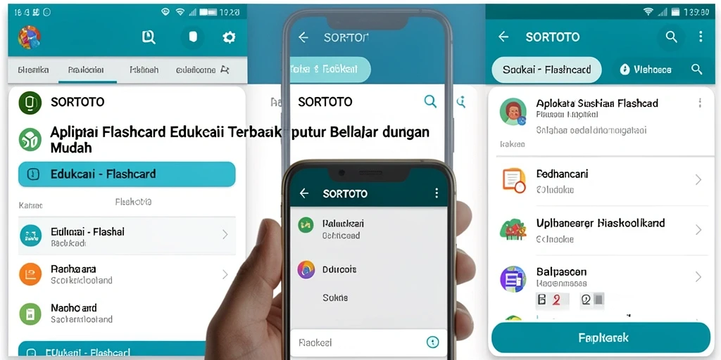 Tampilan antarmuka SORTOTO yang menarik dan interaktif untuk belajar Flashcard.