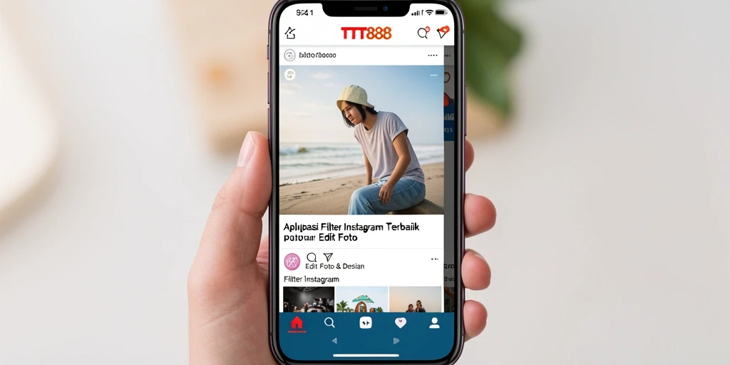 Antarmuka pengguna TTT888 dengan berbagai filter Instagram.