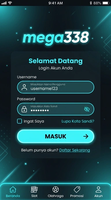 Cara Login Akun mega338 untuk Pengguna Android